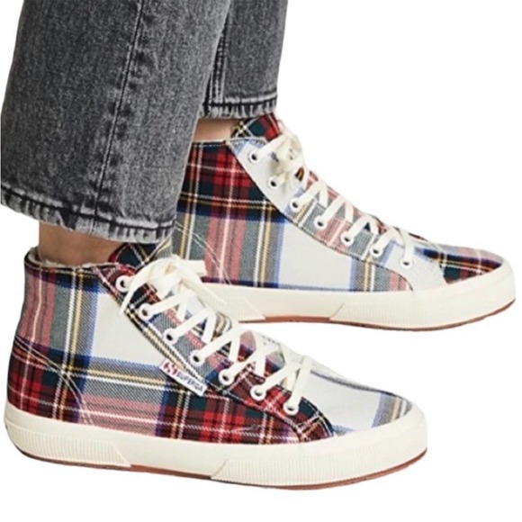 Superga Shoes - COPY - Superga Tartan Plaid Fleece Lined High Top Sneakers W 9.5 / 41
